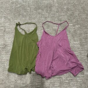 Bundle Lululemon Modal Silk Yoga Top Green and Purple Size 4 & 6